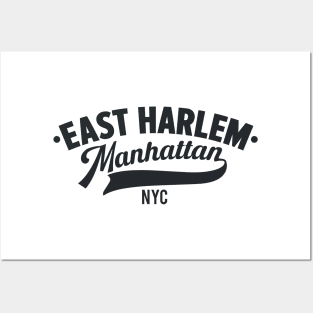 East Harlem Manhattan Minimal Typo Art - T-Shirt & Apparel Design Posters and Art